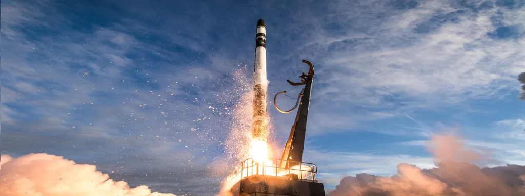 a rocket blasting off.