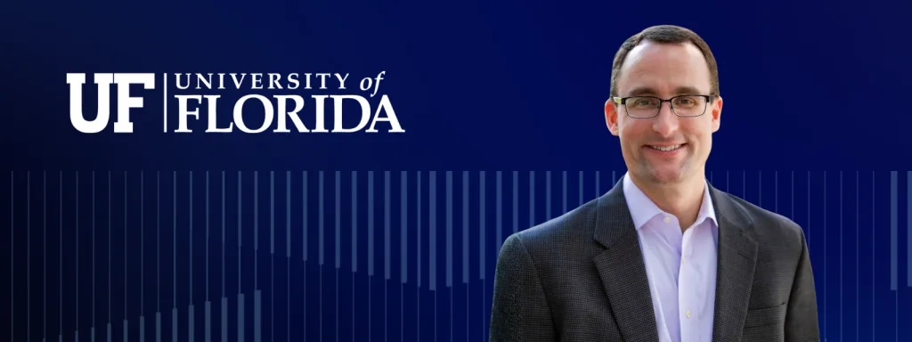 Banner featuring Douglas Spearot with University of Florida logo to the left