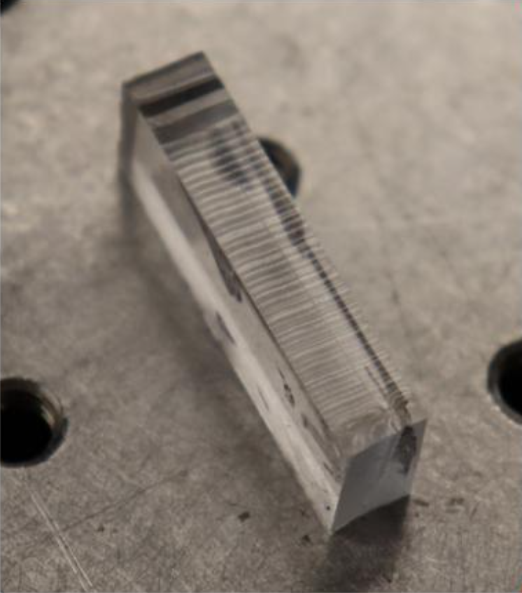 A piece of hydrogel which looks like a grey block